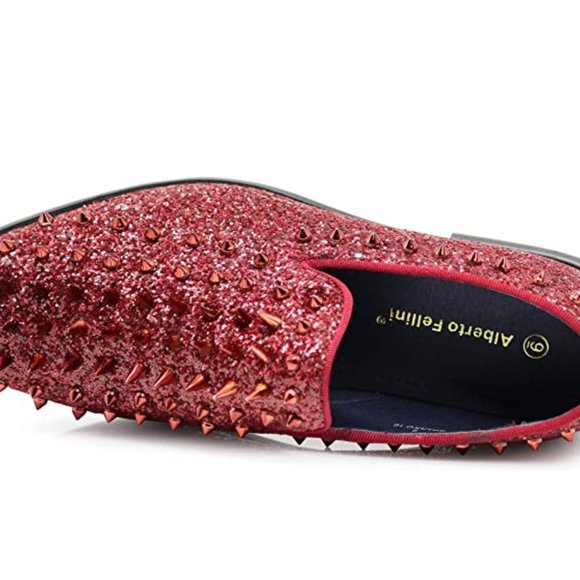 Men's Vintage Spike Dress Loafers Slip On Fashion Shoes Classic Tuxedo Dress Sho - Picture 2 of 6